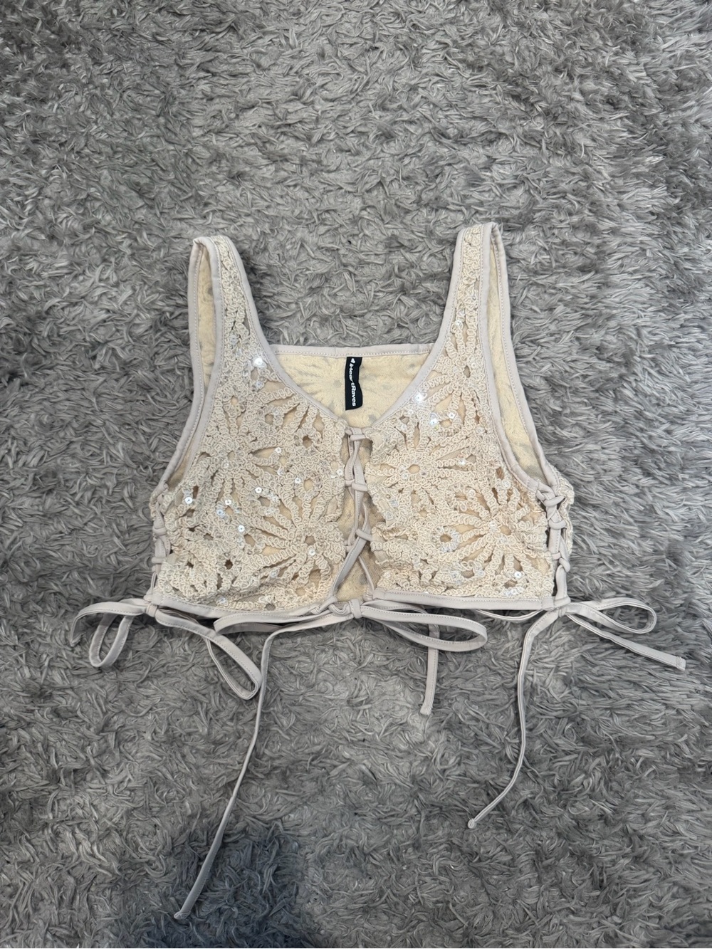 iheartraves women’s beach crochet tie top